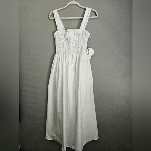 STAUD Ida Smocked White Dress - Picture 3 of 8